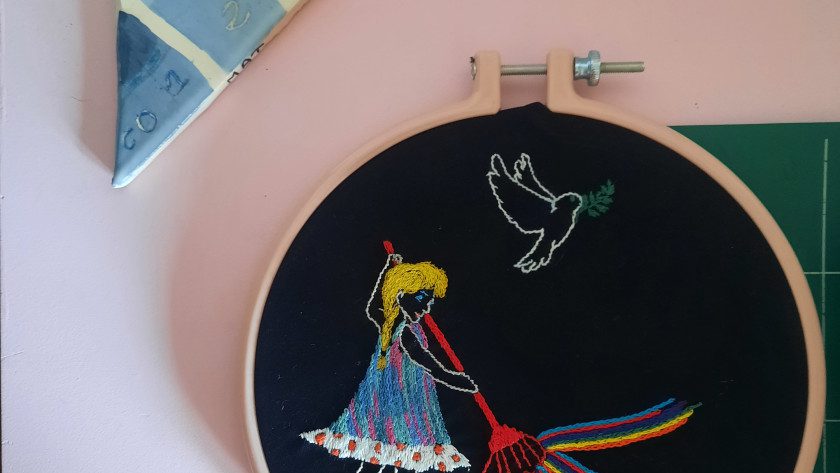 Stage broderie La petite fille et l’arc en ciel